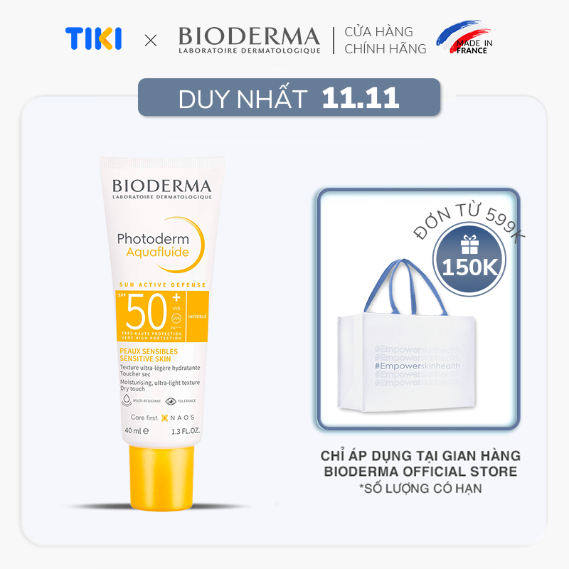 Kem chống nắng giảm bóng nhờn cho mọi loại da Photoderm Aquafluide SPF 50+ - 40ml [Không màu]