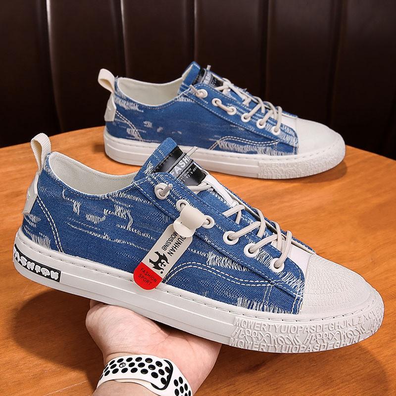 Giày Nam, Giày Sneaker Nam Vải Bò Rách, Đế Khâu Cực HOT 2021