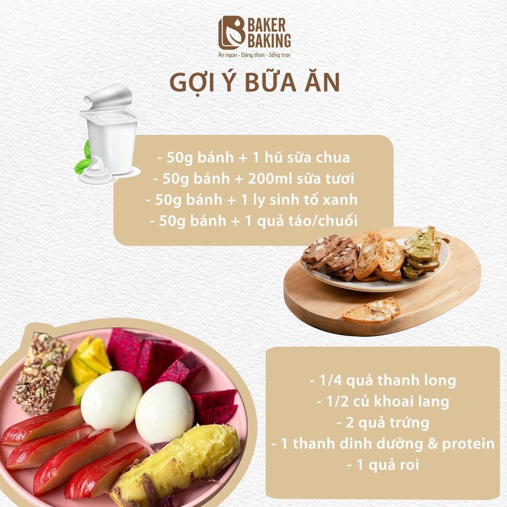 Bánh biscotti ăn kiêng Baker Baking nguyên cám mix hỗ trợ giảm cân dành cho người tiểu đường, eatclean 100g