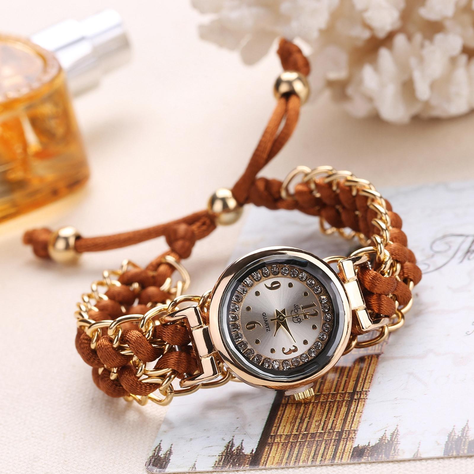 Lady  Watch Bracelet Jewelry Fashion Casual Watch Analog Wrist Watch White