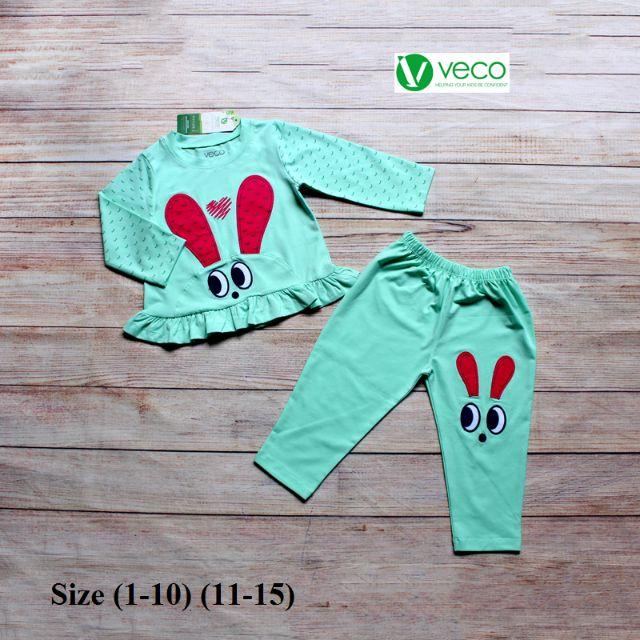 Bộ tay dài veco bé gái 28-33kg