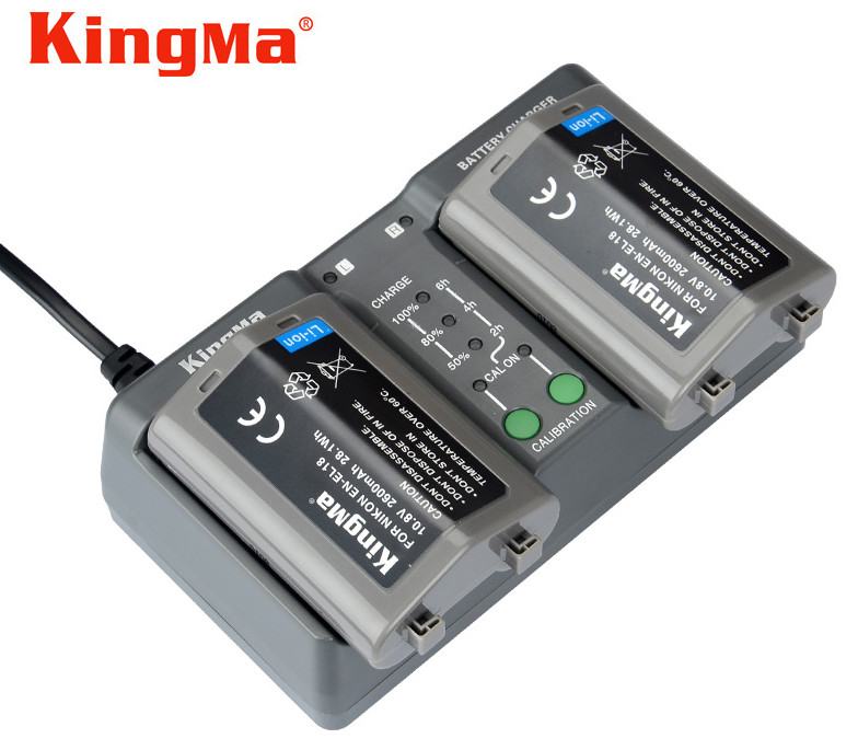 Sạc đôi Kingma MH-26 dùng chung cho pin EN-EL18, LP-E4, LP-E19, Hàng chính hãng