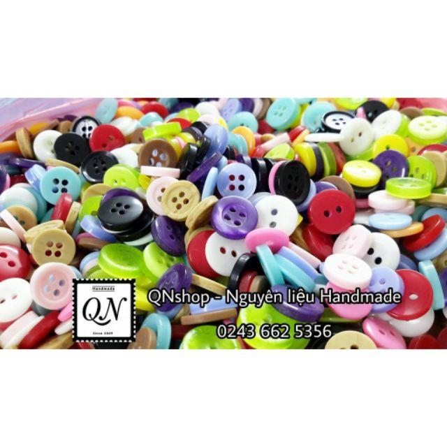 30 Cúc gỗ dừa nâu 10mm, 20 cúc gỗ dừa 13mm, 30 cúc nhựa, cúc gỗ hoa...