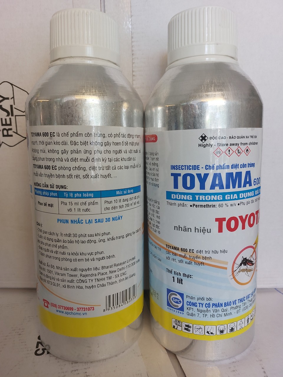 Thuốc diệt muỗi, côn trùng chai nhôm TOYAMA 600EC - 1000ml