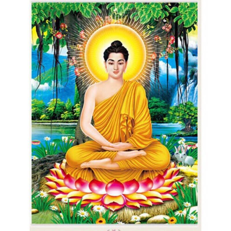 Tranh đính đá PHẬT NGỒI GỐC BỒ ĐỀ LV047