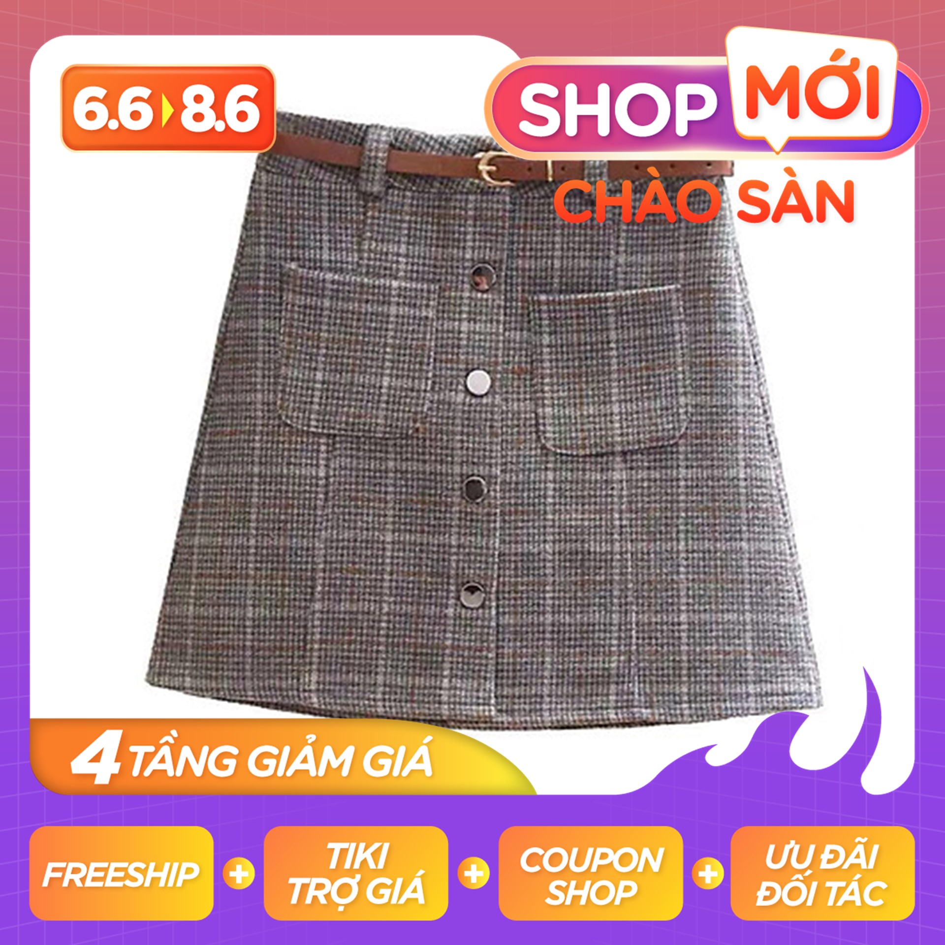 Chân váy dạ kẻ chuẩn Quảng Châu loại 1