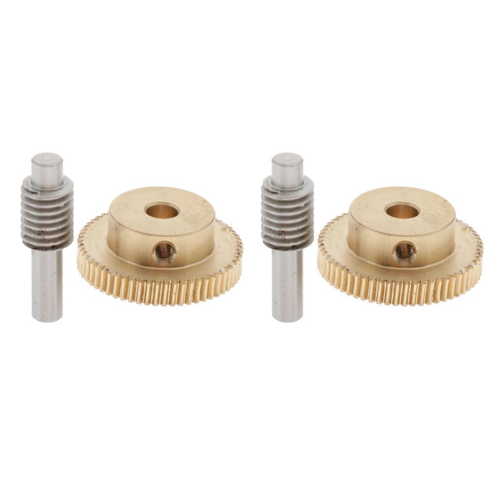 4pcs 0.5mm 60 Teeth Steel Worm Gear Wheel + Brass Driveshaft