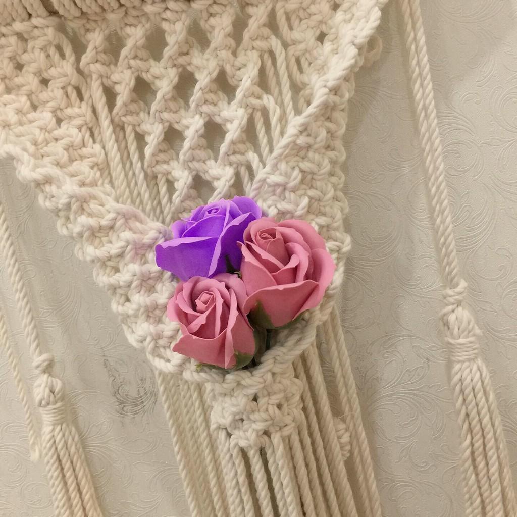 Giỏ hoa treo tường macrame - Ảnh thật - nhiều màu