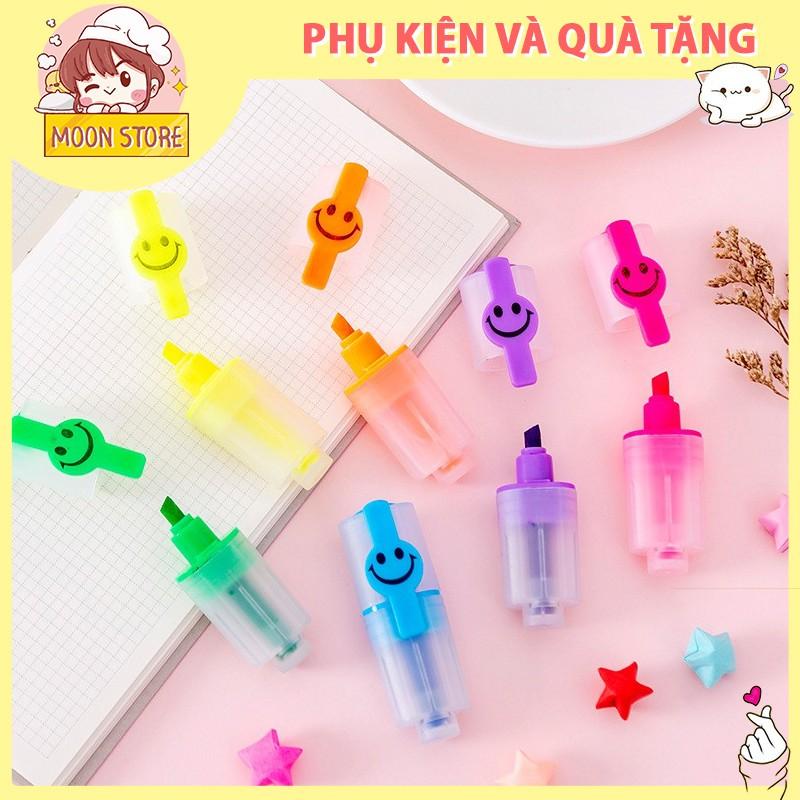 Bộ 6 bút đánh dấu highlight mini mặt cười MARKER PEN