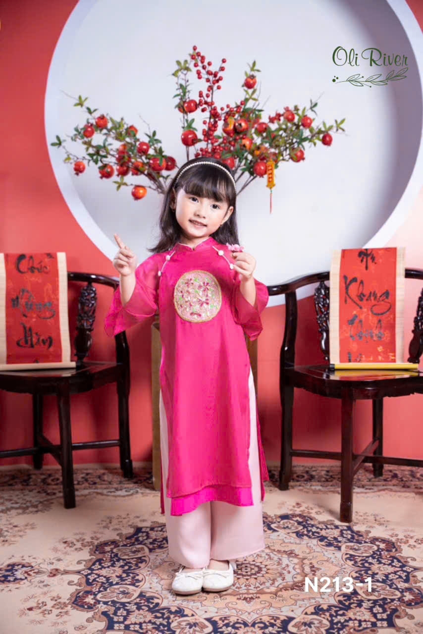 Bộ áo dài tết cho bé gái 12-40kg diện lễ tết noel giáng sinh năm mới