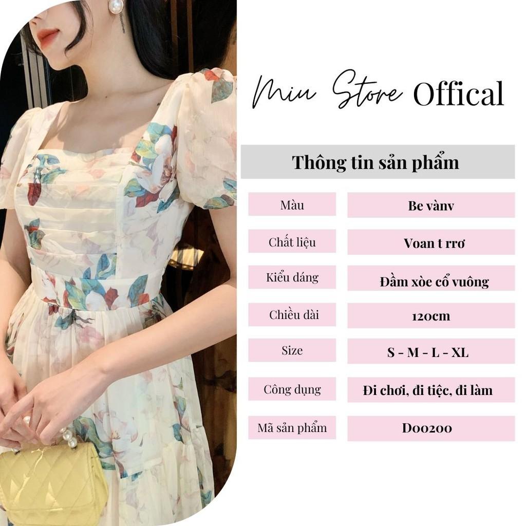 Đầm voan xòe ly ngực cổ vuông D00200