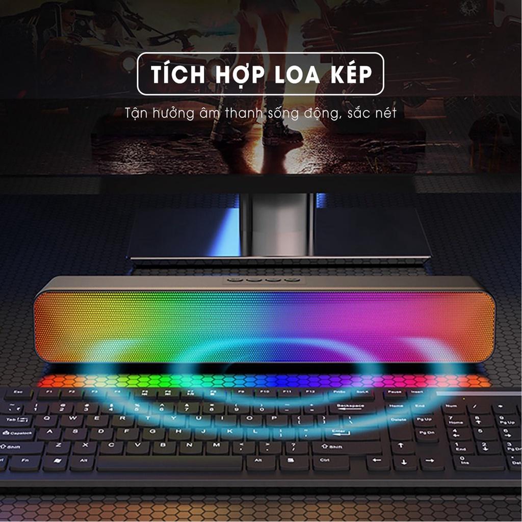 Loa bluetooth không dây N8 Soundbar LED RGB âm thanh vòm 3D sống động sắc nét phiên bản đặc biệt cho điện thoại laptop máy tính để bàn