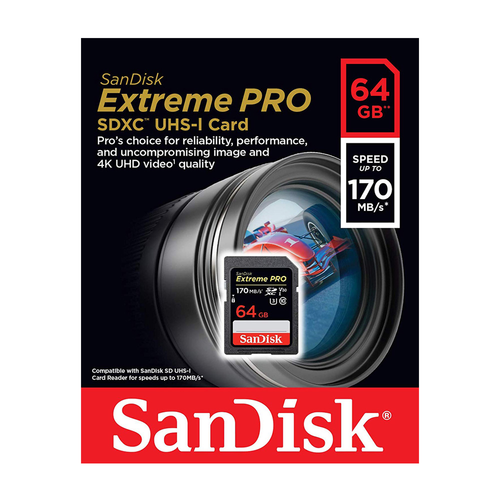 Thẻ nhớ SDXC SanDisk Extreme Pro U3 V30 1133x 64GB SDSDXXY-064G-GN4IN 170MB/s - Hàng Chính Hãng