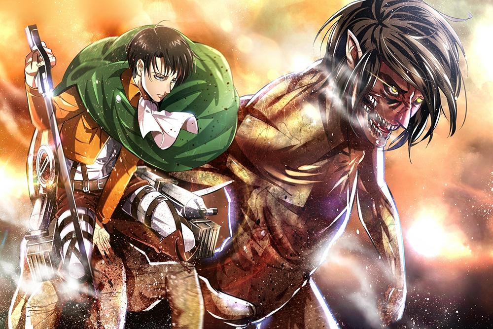 Poster A3 dán tường Anime, decal 30x42 trang trí có keo Attack On Titan Wallpapers 4