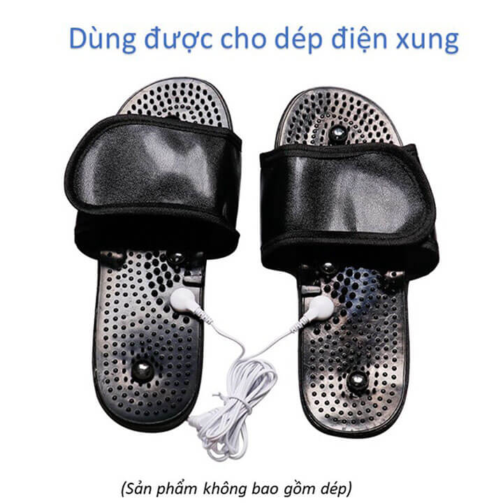 Dây điện xung 4 nút cài dùng cho máy massage xung điện vật lý trị liệu, Jack 2.5 cho máy massage 8 miếng dán, massage cổ vai gáy 3D