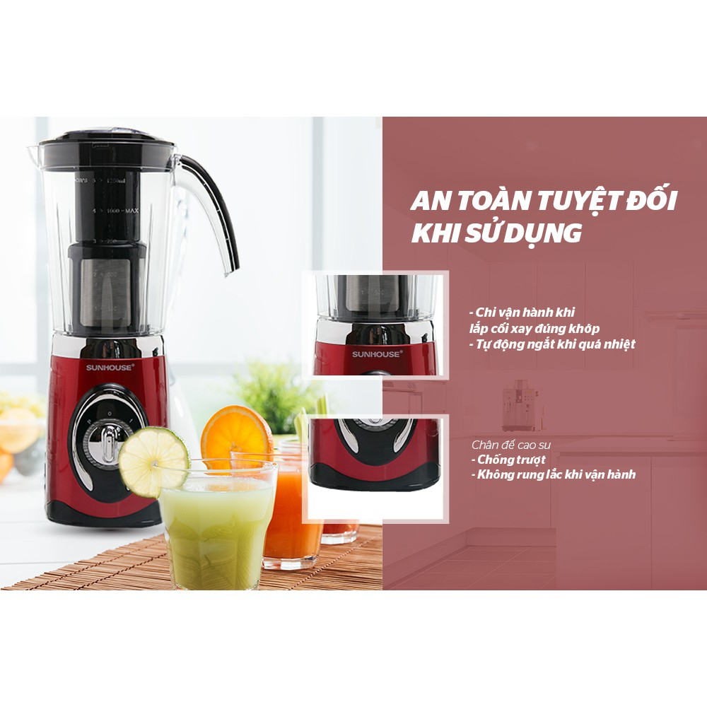 Máy xay sinh tố đa năng SUNHOUSE SHD5323 - Bảo hành 12 tháng - Hàng chính hãng