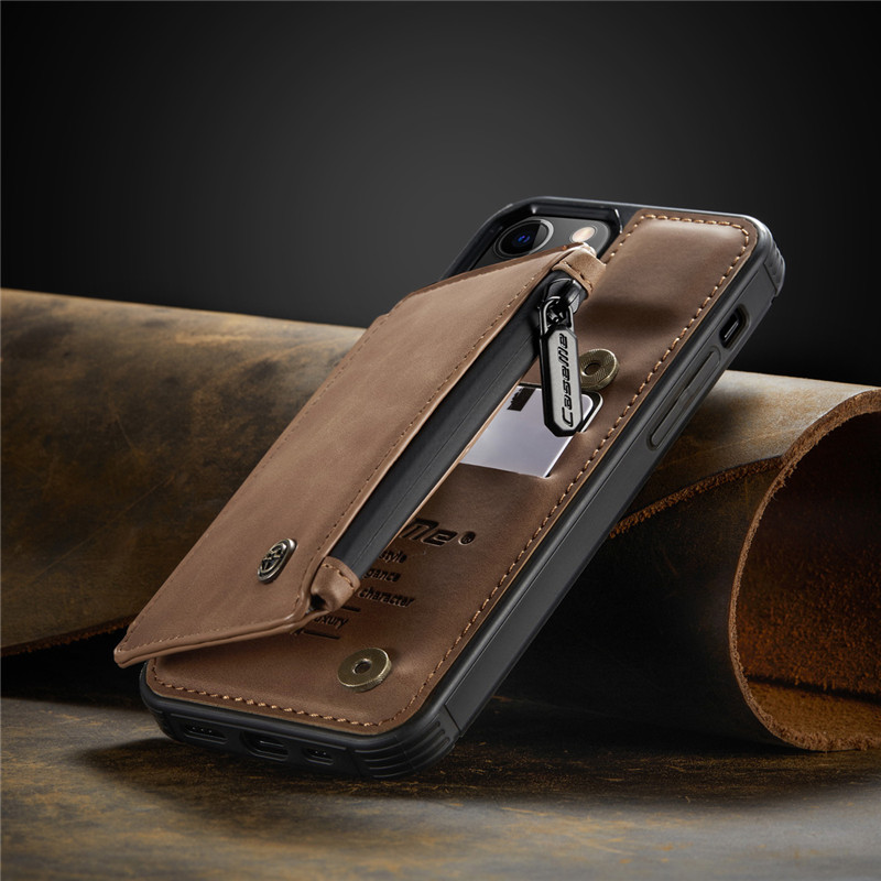 Ốp Lưng Da Bò Thật Chính Hãng CaseMe Kèm Ví Chống Sốc Cho iPhone 12/ 12 Pro