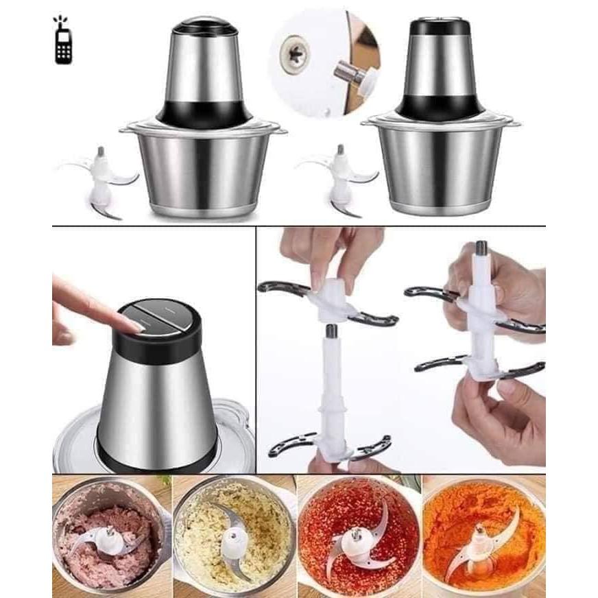 MÁY XAY THỊT FOOD PROCESSOR CỐI INOX 2 LÍT DAO 4 LƯỠI