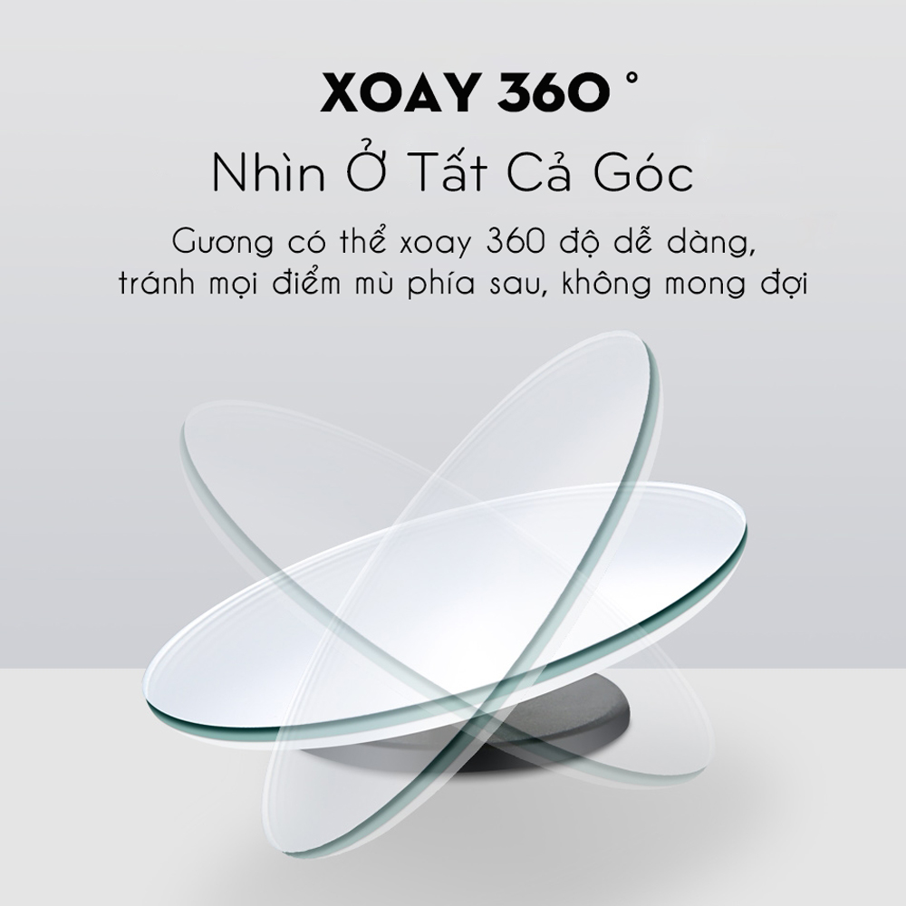 Bộ 2 Gương Cầu Lồi CAR365 Chính Hãng, Thiết Kế Tràn Viền Xoay 360 độ Gắn Cho Kính Gương Chiếu Hậu Tránh Điểm Mù Cho Xe Hơi, Xe Ô tô