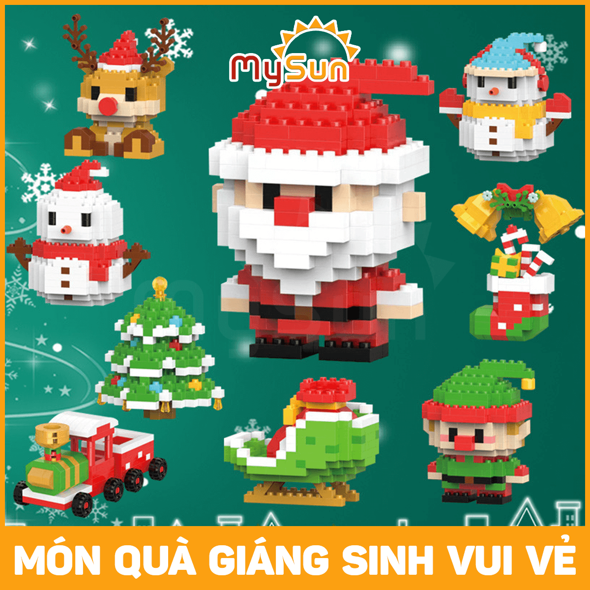 Lắp ráp xếp mô hình ông già Noel đồ chơi Giáng sinh Noel Chrismast cho bé
