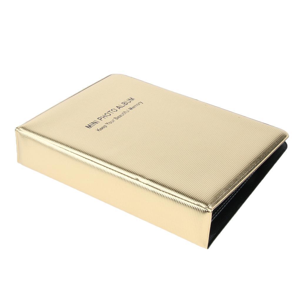 Compatible 64 Pockets Mini Photo Album for Fujifilm Instax Mini 8 8+ 9 25 26 50s 70 90 Film, Polaroid PIC-300 Z2300 Film - Luxury Gold