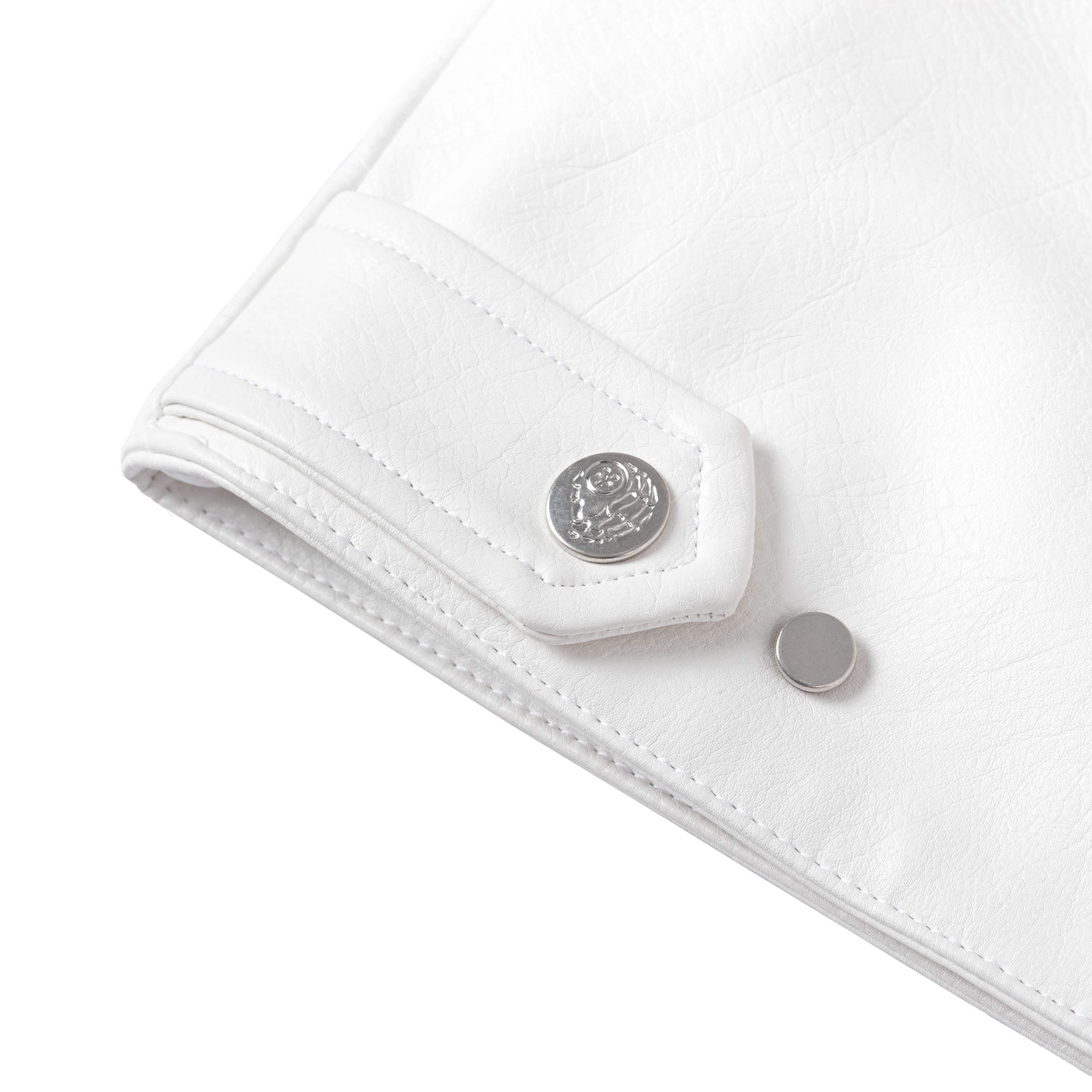 Áo Khoác DirtyCoins Leather Biker Jacket - White