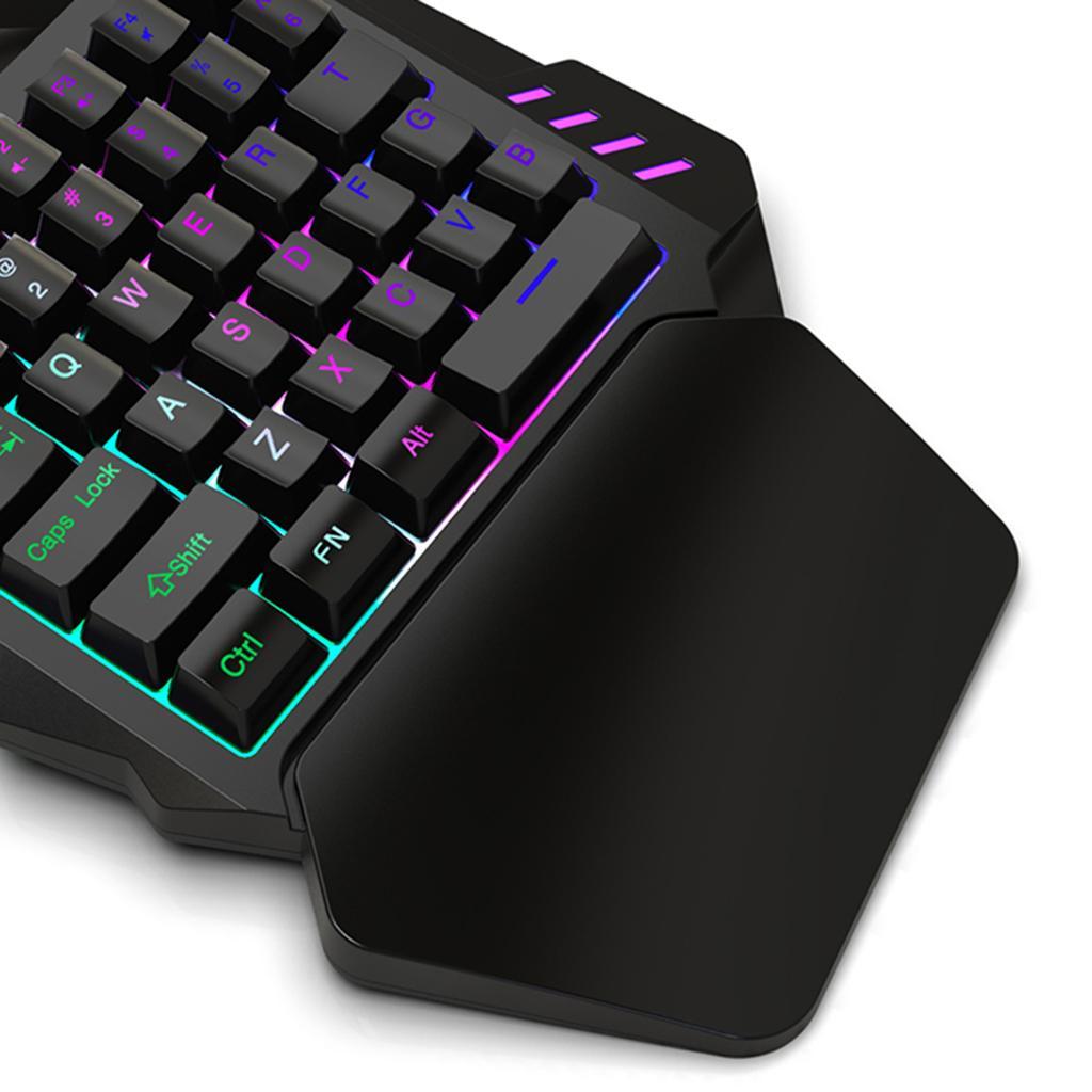 Mini -Handed Gaming Keyboard Mouse Combo USB Wired Game 35 Keys Accessory