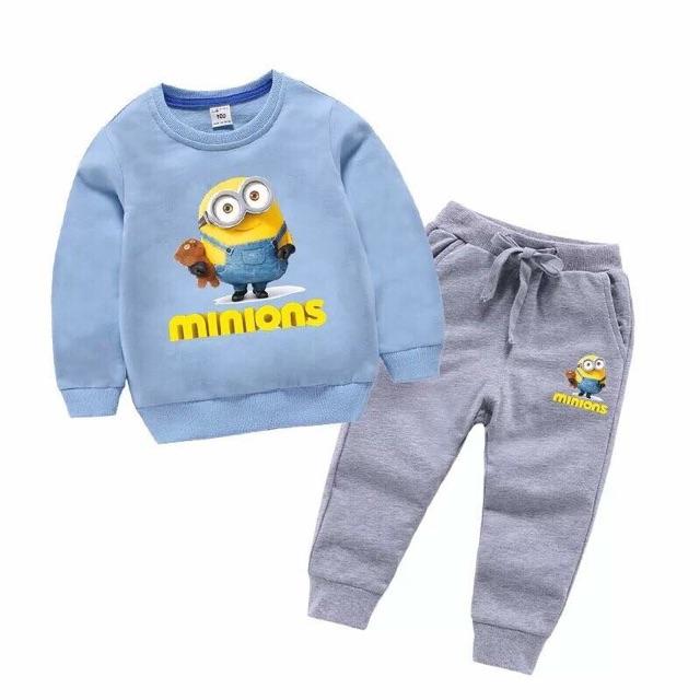 Bộ đồ thu đông in hình Minion cho bé Bo051 (có bảng size ở hình cuối)