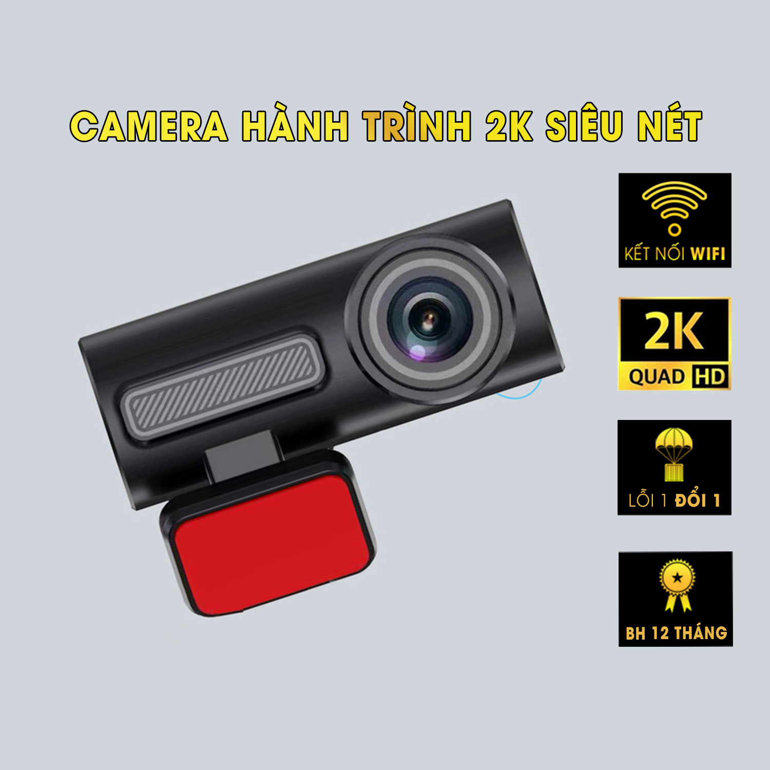 Camera Hành Trình Ô Tô Độ Phân Giải 2K Kết Nối Wifi có màn hình LCD hiển thị Bảo Hành 12 tháng