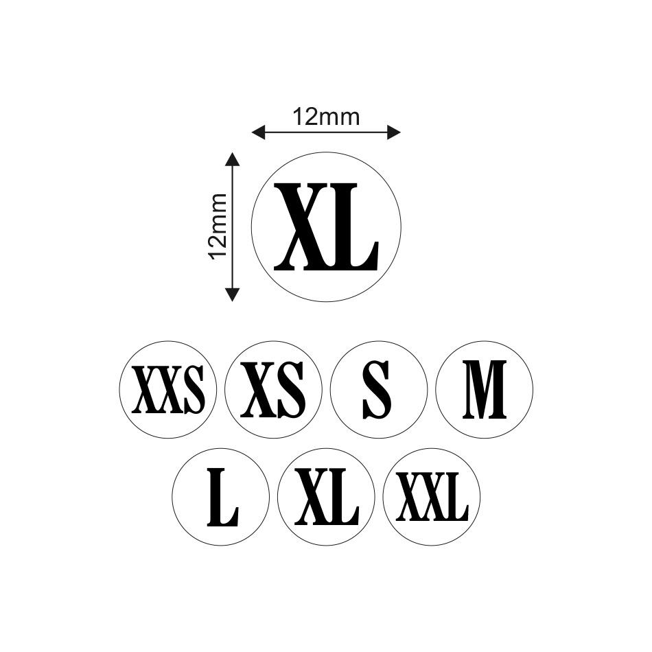 Tem nhãn in_Size sticker label_100pcs