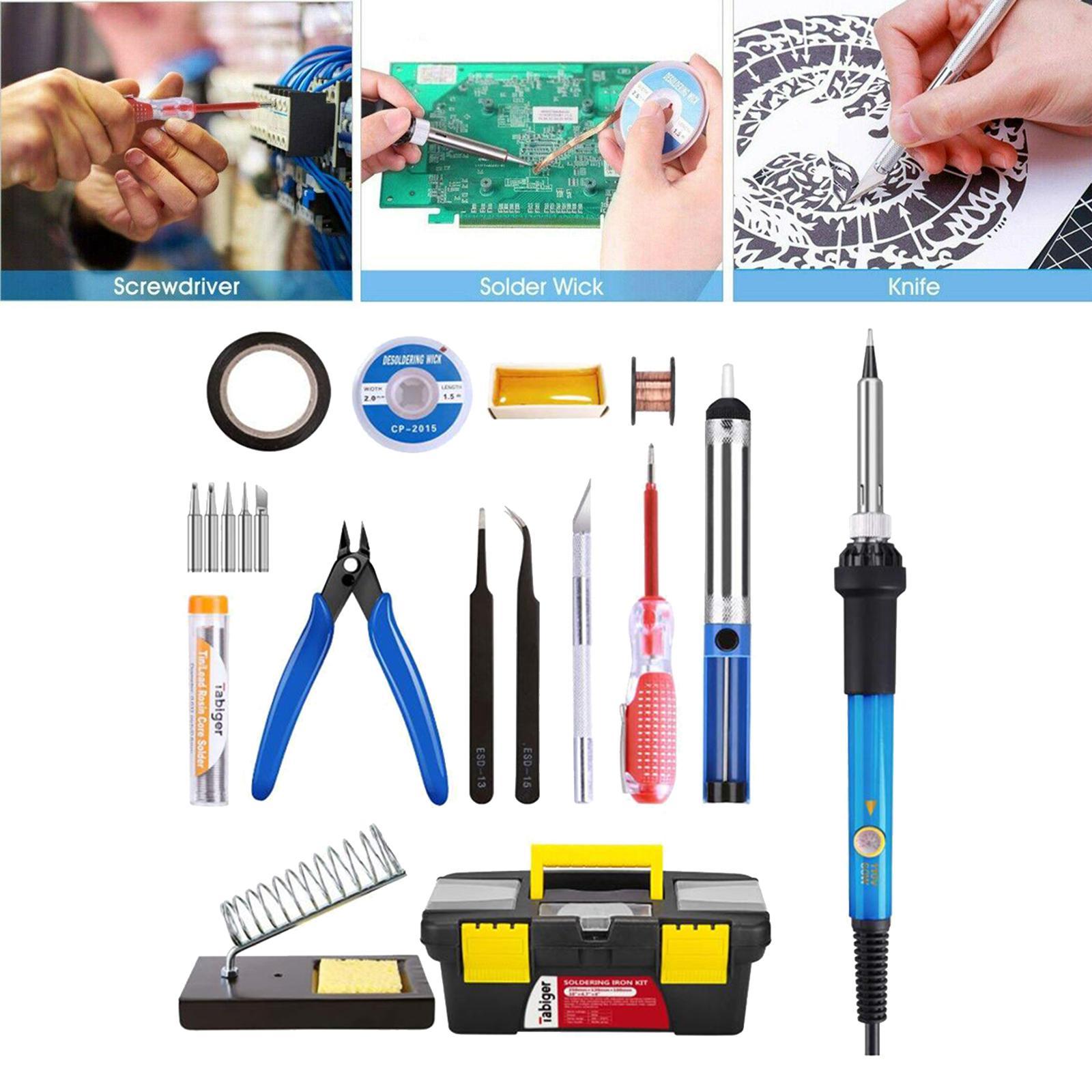 Electric Soldering Iron Gun Tool Kit Welding Desoldering Pump Tool 110V 60W