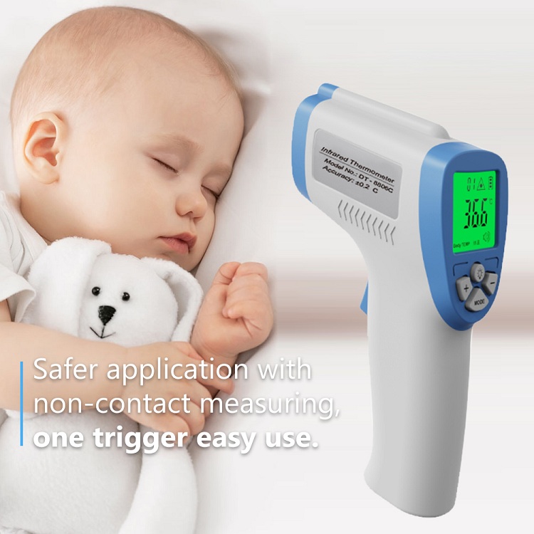 Thiết bị đo nhiệt độ hồng ngoại đo trán không tiếp xúc DT8806C