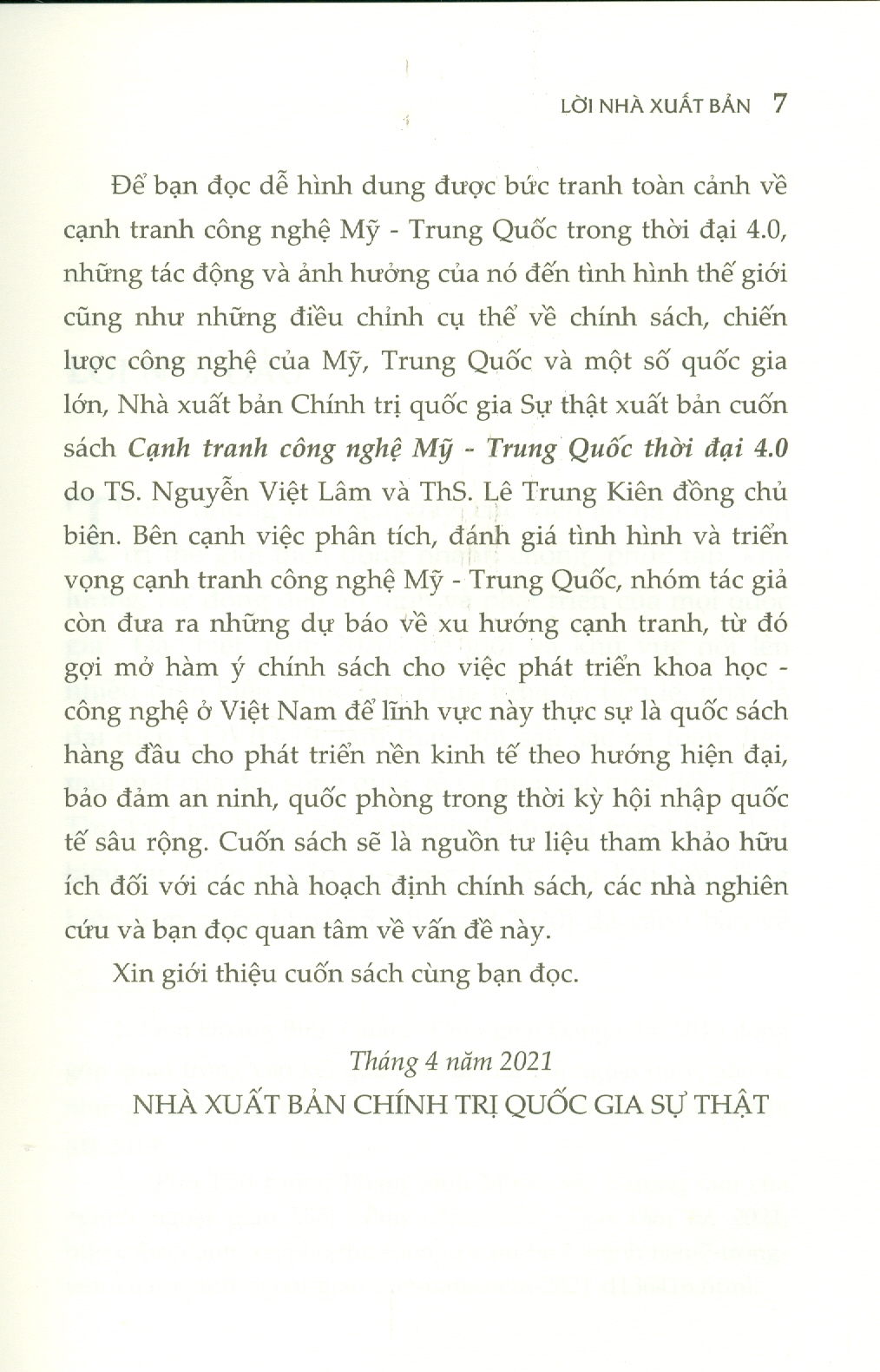 Cạnh Tranh Công Nghệ Mỹ - Trung Quốc Thời Đại 4.0 (Sách chuyên khảo)