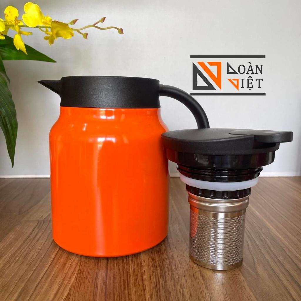 Bình Trà, Ấm Trà giữ nhiệt lâu - Inox chuẩn SUs 316 độ bền cao . Dung tích 1 lit , màu pastel rất sang trọng