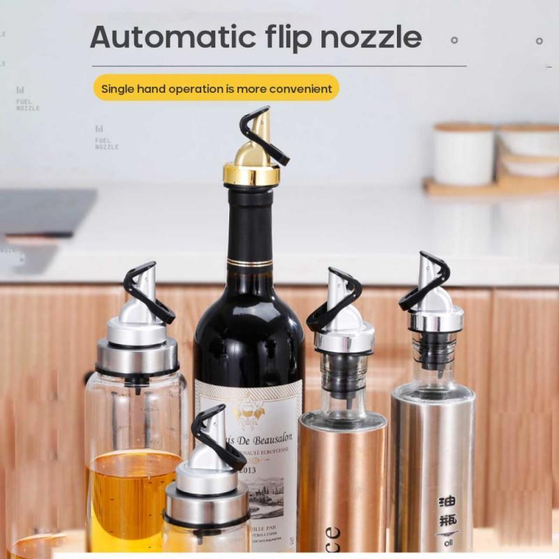 3Pcs Oil Bottle Stopper Seal Leak-proof Silicone Nozzle Sprayer Liquor Dispenser Wine Pourer Flip Top Stopper Kitchen Bar Tools