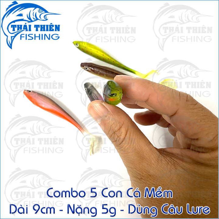 Mồi Mềm NFF Coastline Không Lưỡi Vỉ 5 Con Dài 9cm Nặng 5g Dùng Câu Lure Sông Suối