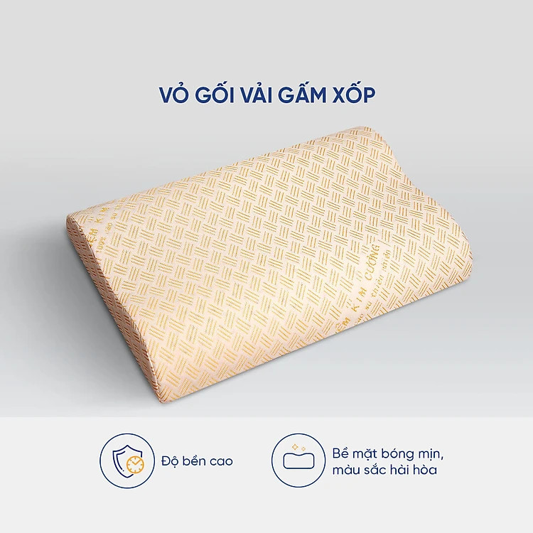Gối Cao Su Kim Cương Lượn Sóng 44x64cm 100% cao su thiên nhiên nâng đỡ, bảo vệ đốt sống cổ - A