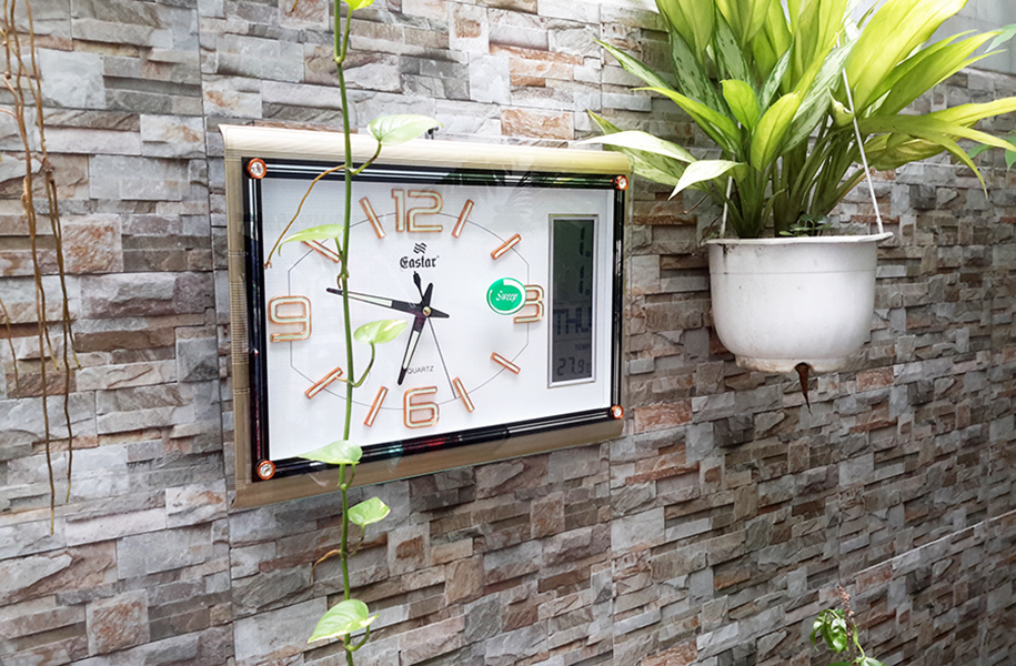 Đồng hồ Eastar Chữ nhật Dạ Quang , Kim Trôi & Màn hình Điện tử Lịch, Nhiệt Độ
