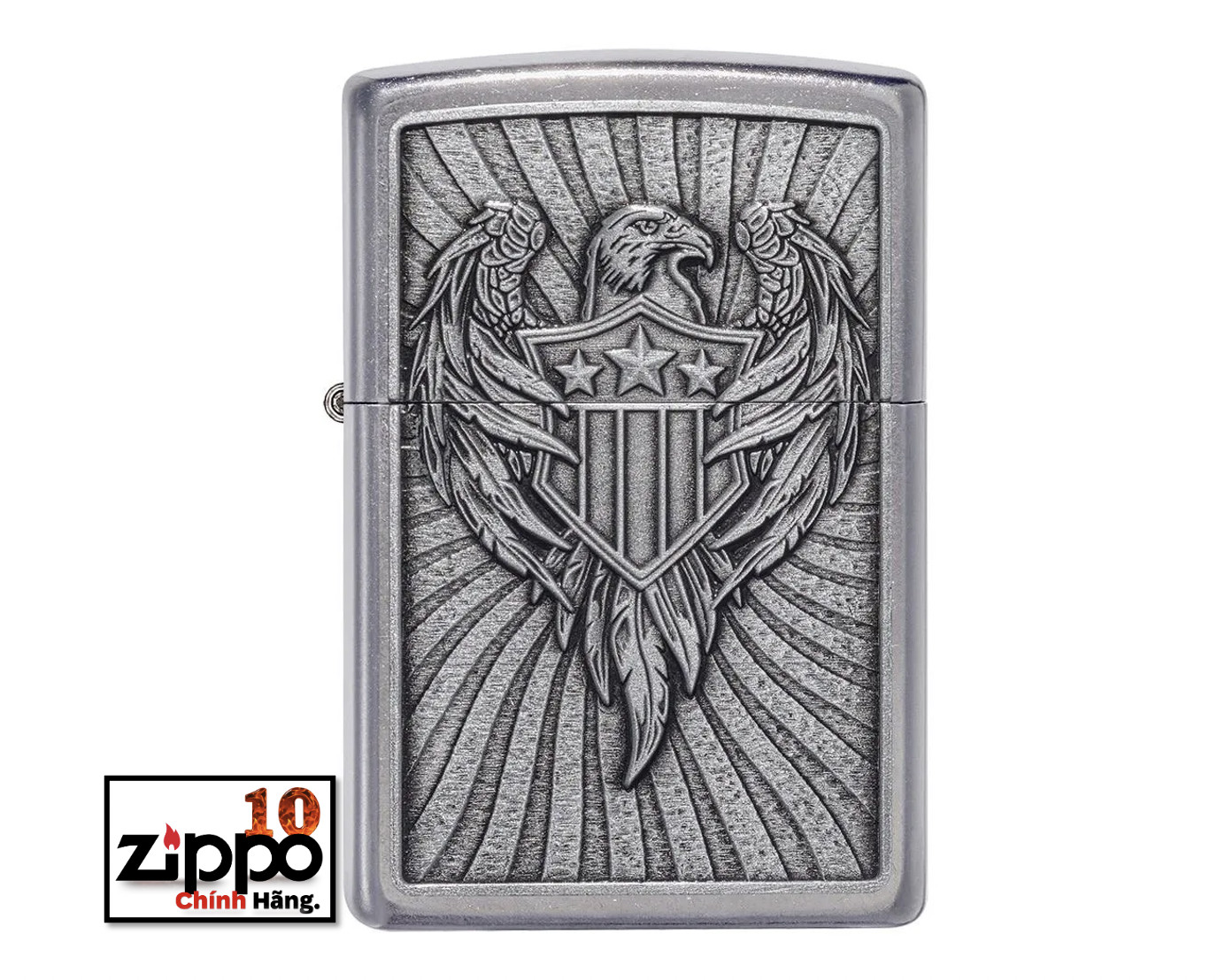 Bật Lửa Zippo 49450 Eagle Shield Emblem Design - Chính hãng 100%