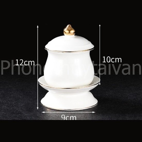Đồ cúng Men đá Cao Cấp TRẮNG VIỀN VÀNG - thờ cúng
