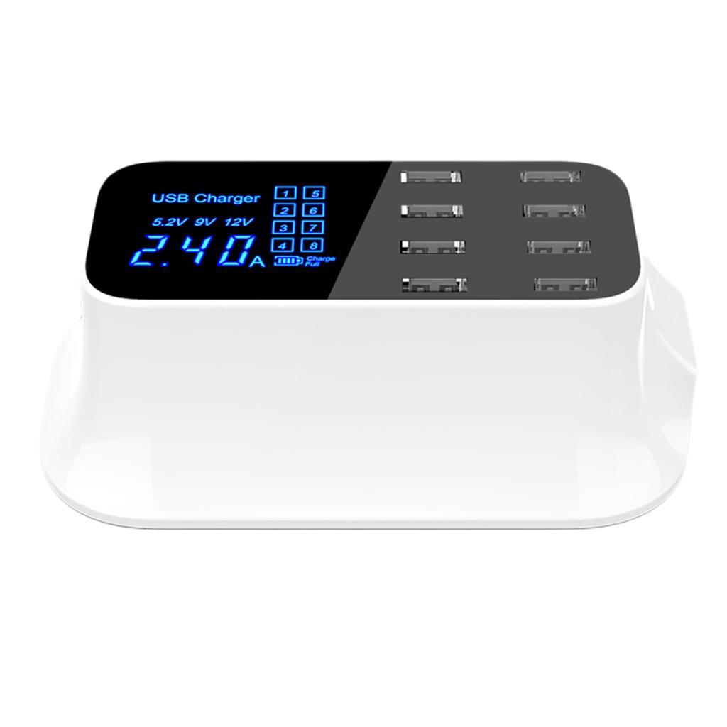 8-Port Quick Charge 3.0 Led Display USB Charger Adapter For Android Phone