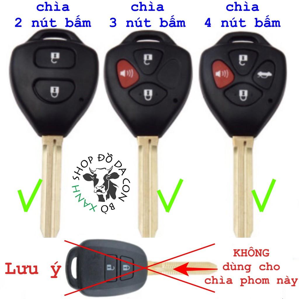 Bao da dành cho chìa khóa Toyota Vios, Yaris, Innova, Altis, Fortuner, Hilux, Camry 2006 - 2012 handmade da thật 001
