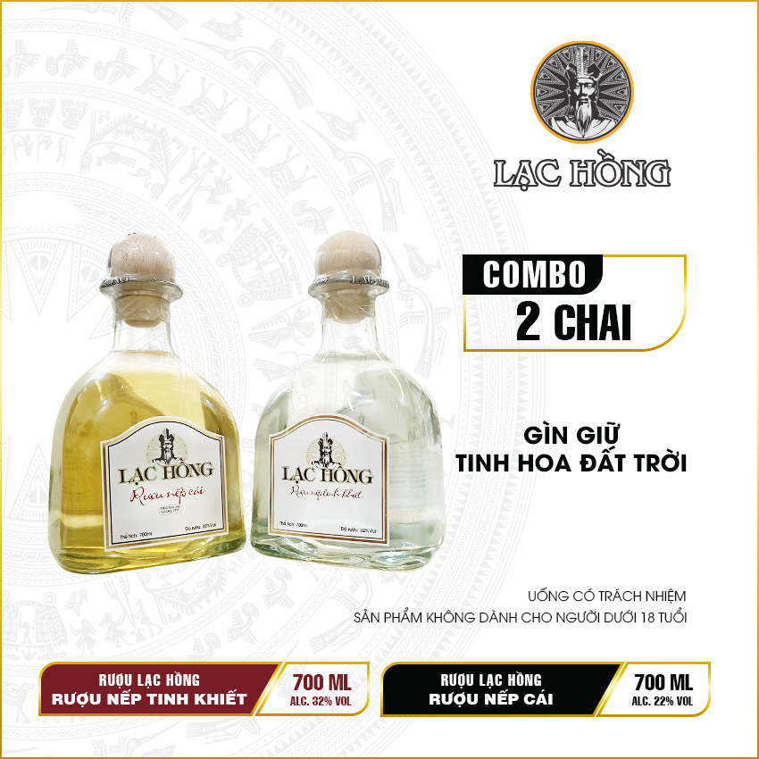 Lạc Hồng rượu nếp cái hoa vàng, rượu nếp tinh khiết, rượu nếp, rượu vodka, sản xuất theo phương pháp truyền thống, vị dịu, nhẹ, uống không đau đầu.