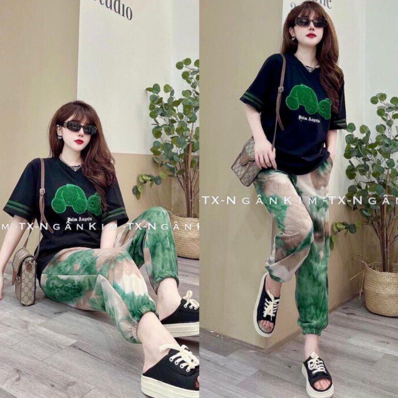 Bộ đồ nữ form rộng thêu loho nhập quảng châu đẹp xuất sắc