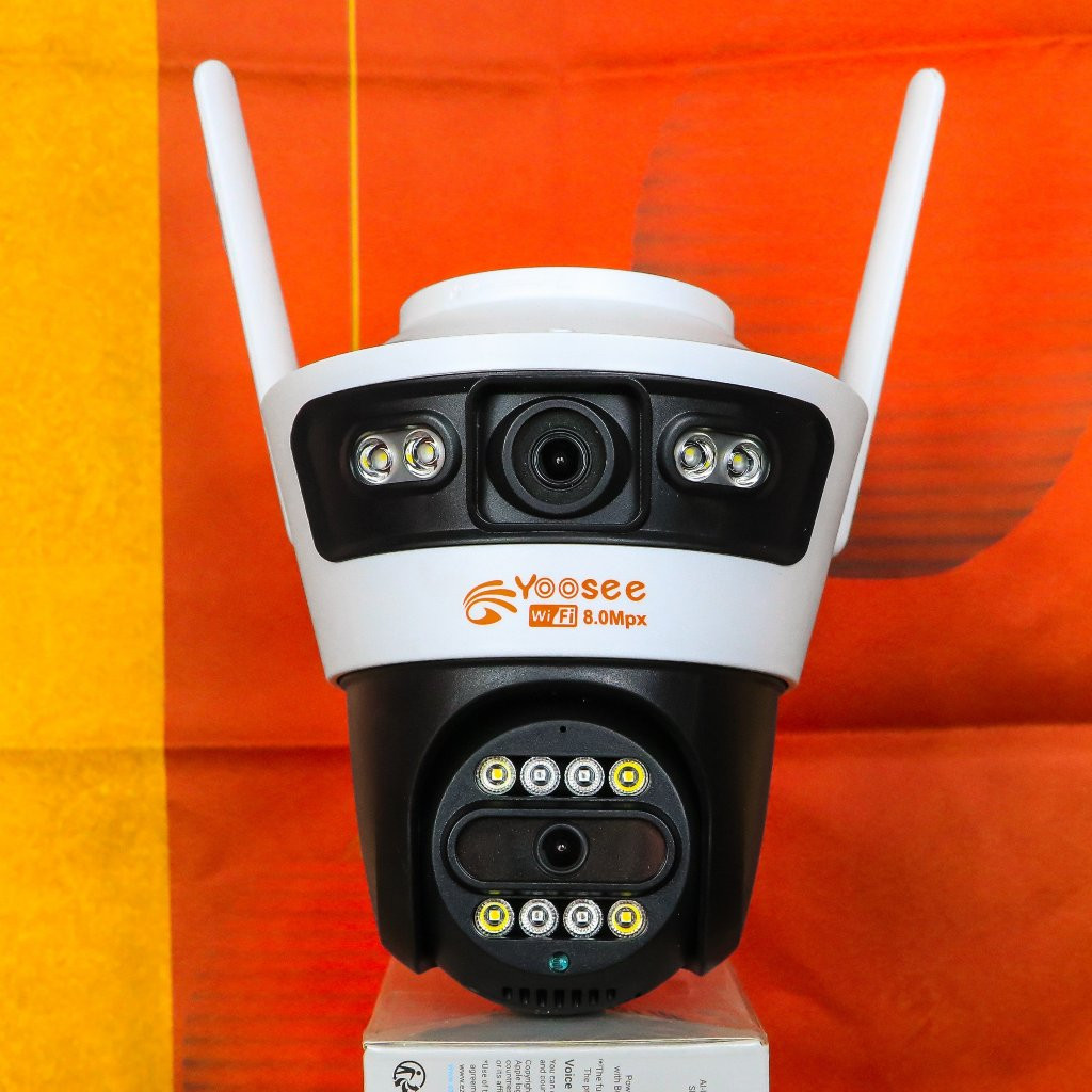 Camera WiFi 2 mắt Yoosee Ngoài Trời 8.0MP Xem 2 màn hình cùng lúc, Chống nước IP66 - Hàng chính hãng