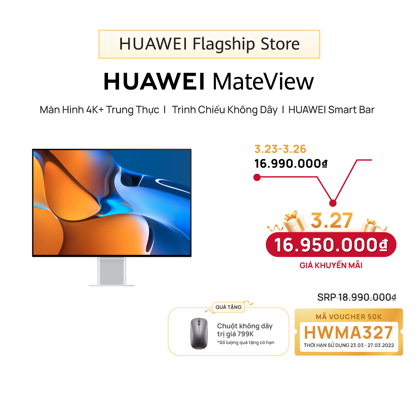 Màn Hình HUAWEI MateView | Màn Hình 4K+ Trung Thực | Kết Nối Không Dây | HUAWEI Smart Bar | Hàng Chính Hãng