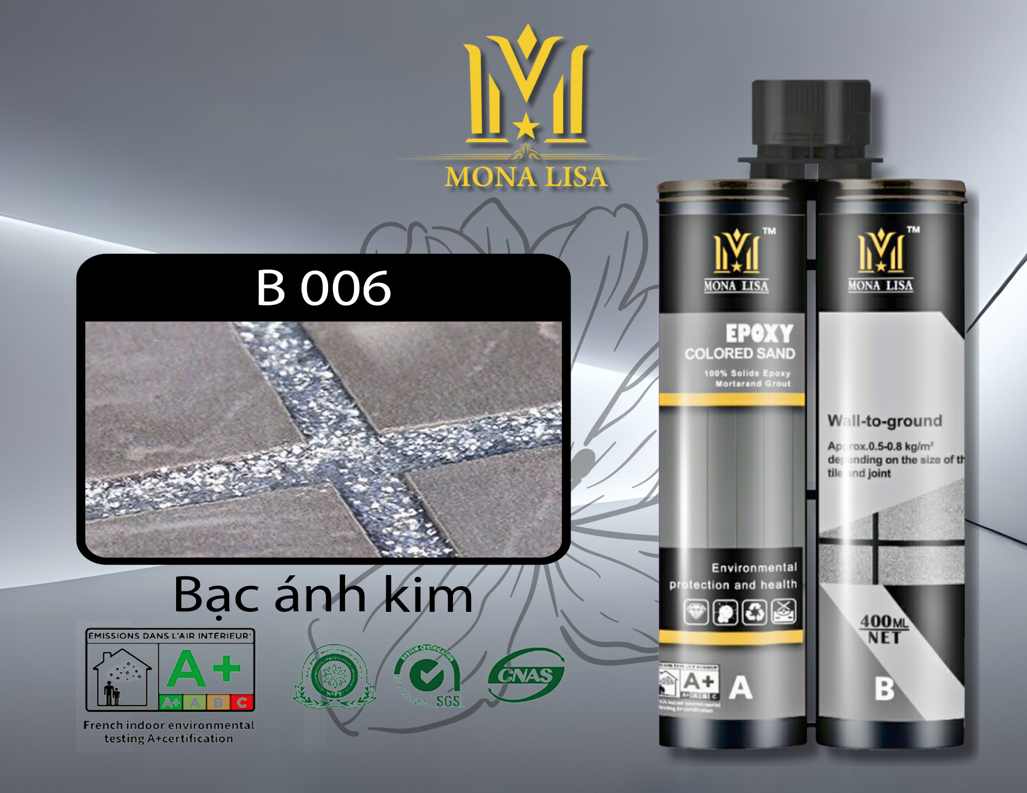 Keo chà ron cao cấp MONA LISA - Keo chít mạch Sứ 2 thành phần EPOXY