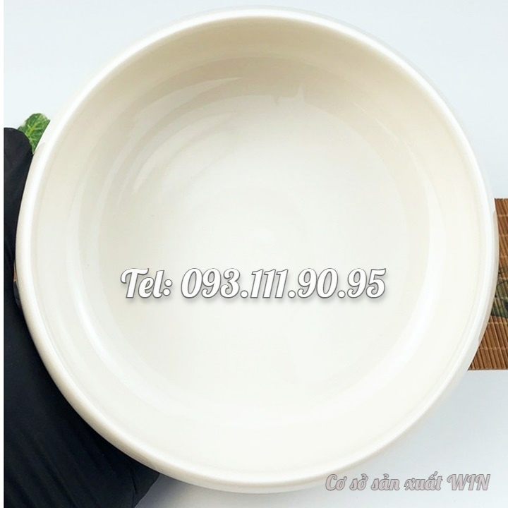 Bộ 2 chén đĩa men sứ trắng cao cấp Vi na milk loại 10 cm - Hàng khuyến mãi - Mã số 1008