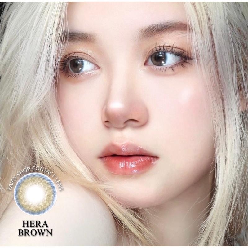 Kính Áp Tròng Hera Brown 14.0 - FAIRY SHOP CONTACT LENS Silicone Hydrogel độ 0 đến 10 độ lens cho mắt thở cao cấp