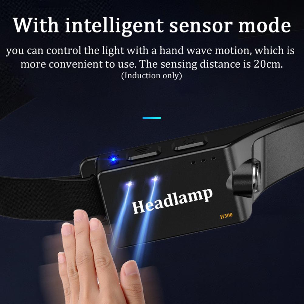 LED Headlamp Flashlight Rechargeable COB High Bright Headlight for Outdoor Camping Hiking Fishing Running